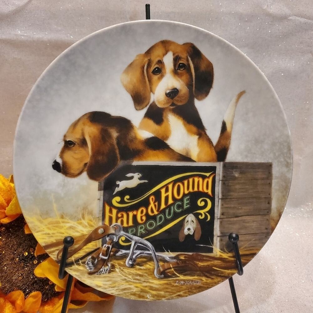 Knowles "Boxed In" by Lynn Kaatz Field Trips Plate Dog Puppy 1991